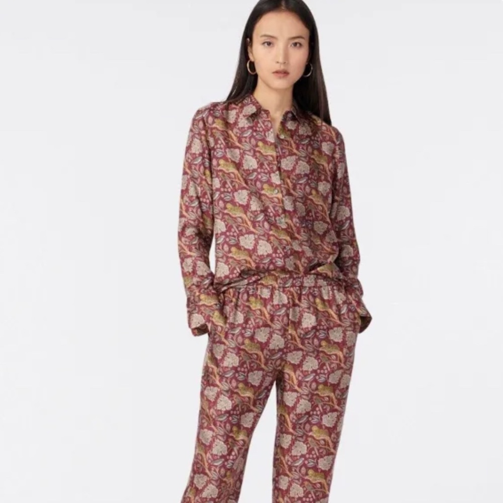 J.Crew Collection Silk Twill Shirt in Jungle Cat Size 10 NWT - Picture 9 of 9